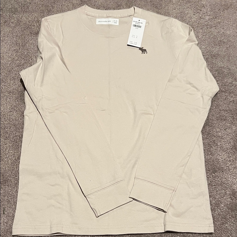 Abercrombie Kids Cream Long Sleeve Tee